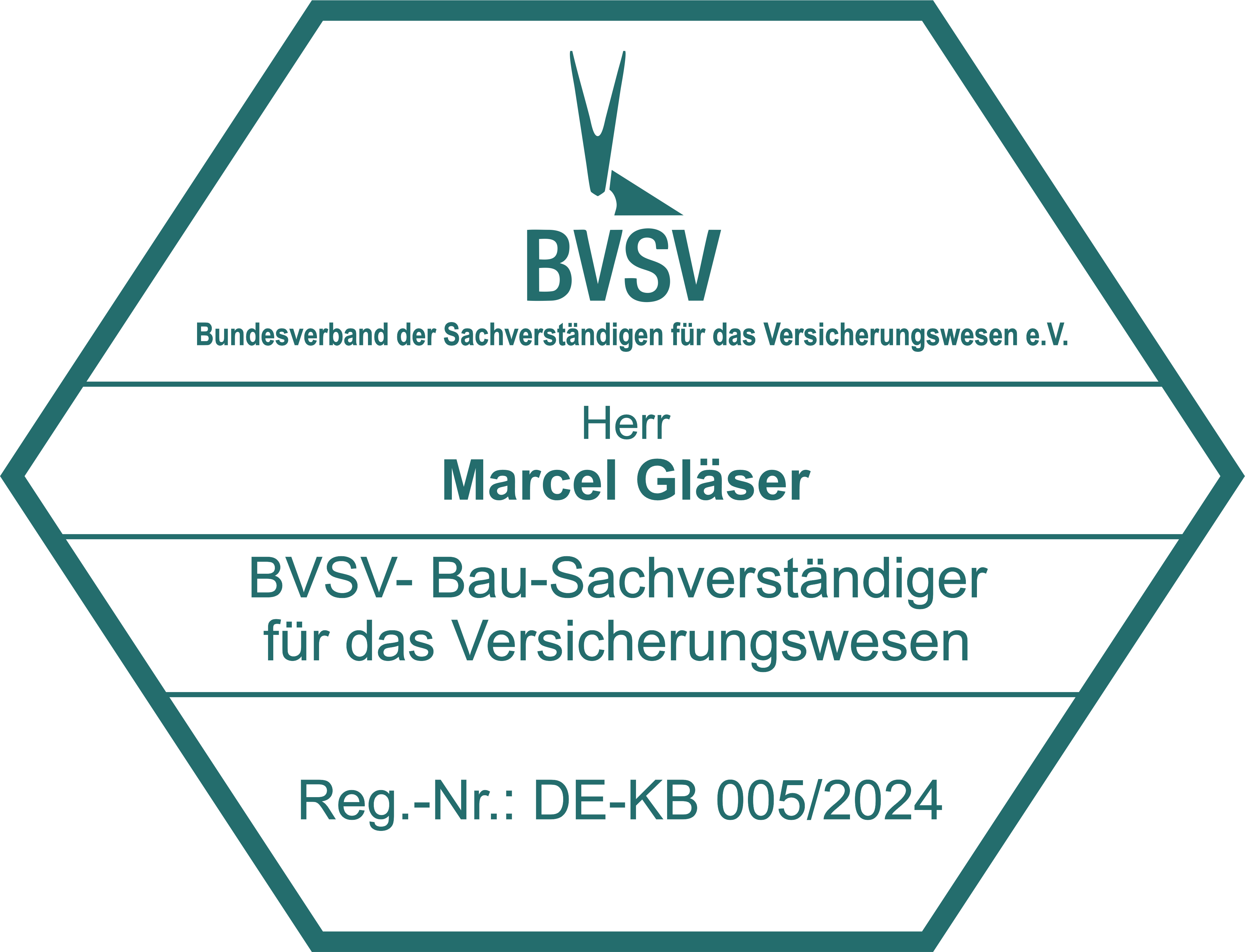 BVSV Bau-Sachverständiger für das Versicherungswesen – Reg.-Nr. DE-KB 005/2024
